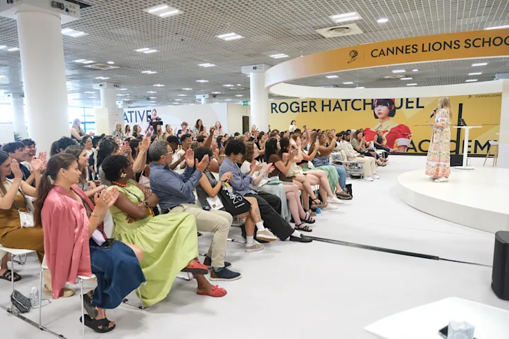 A man attends the Roger Hatchuel Student Academy.