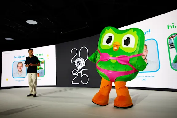 Duolingo owl onstage at Canes Lions 2025