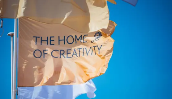 Flags showing Cannes Lions, the Home of Creativity