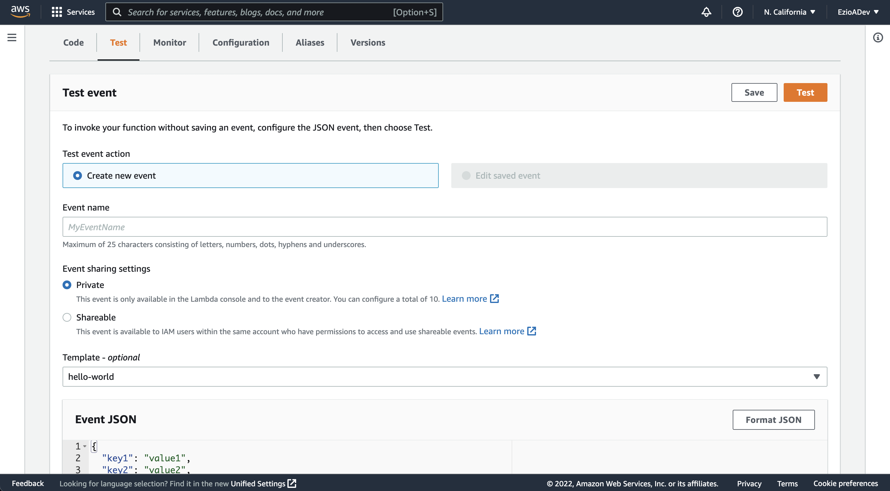 AWS Lambda Test