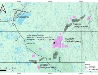 Critical Ground Secured Near SOQUEM's Cardinal Property, Accelerating Expansion into High-Grade Cu-Ni-Co-PGE Deposits