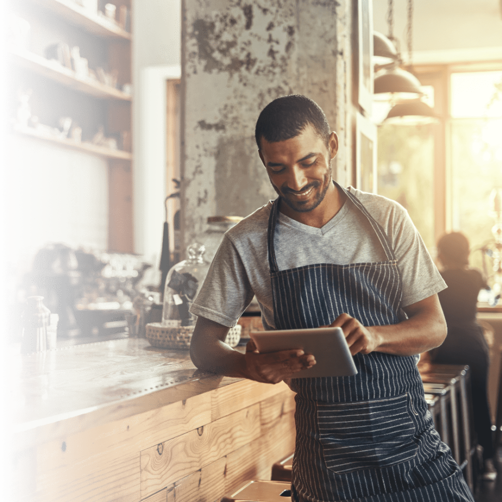 Happy Restaurant Owner - First String Digital