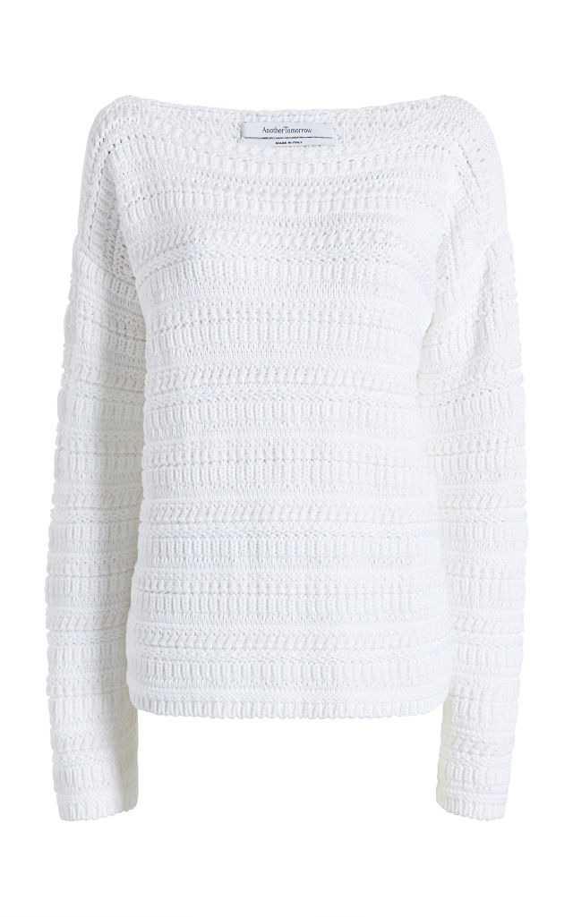 OVERSIZED TEXTURED SWEATER WHITE A223KT076-CO-WHT