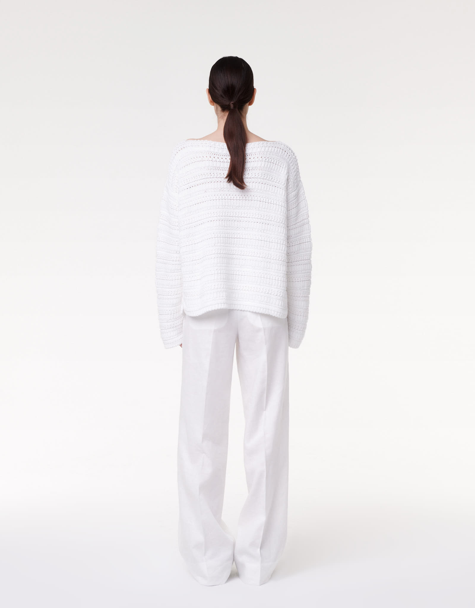 OVERSIZED TEXTURED SWEATER WHITE A223KT076-CO-WHT4