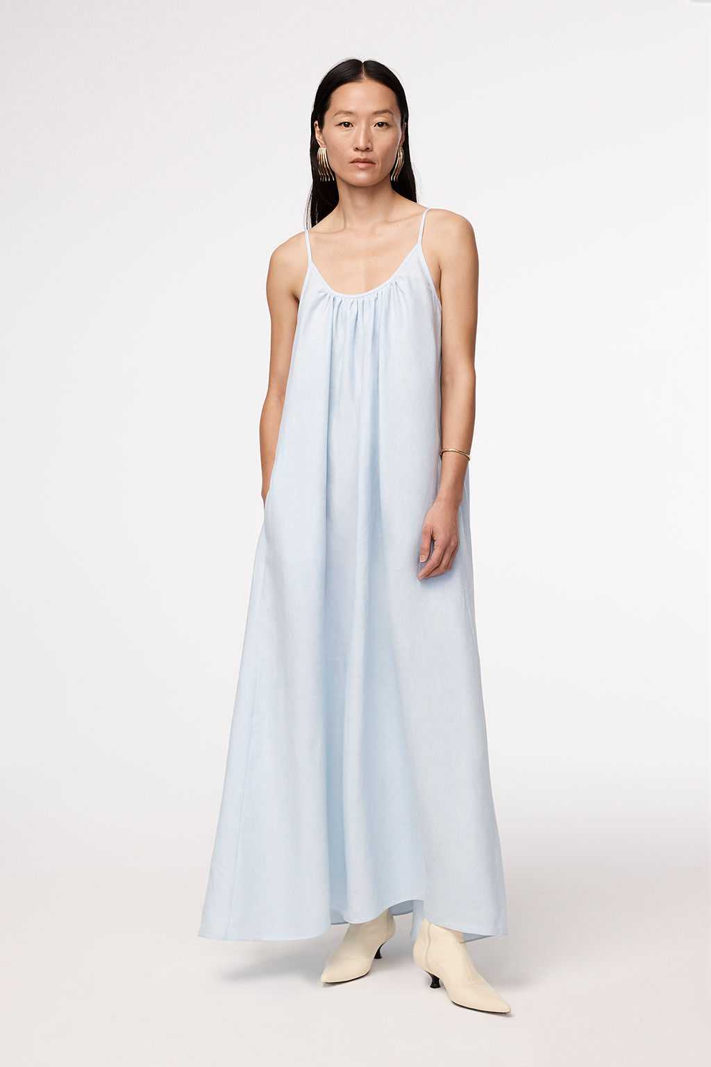 Gathered Summer Dress Ice 1