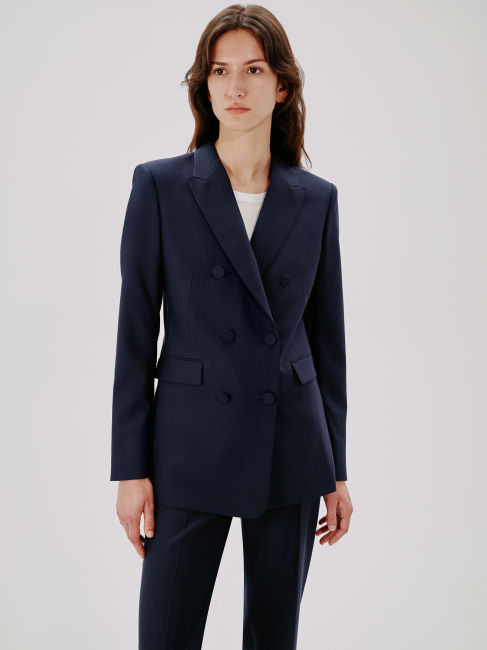 DOUBLE BREASTED JACKET NAVY A019JK002-WV-NVY1