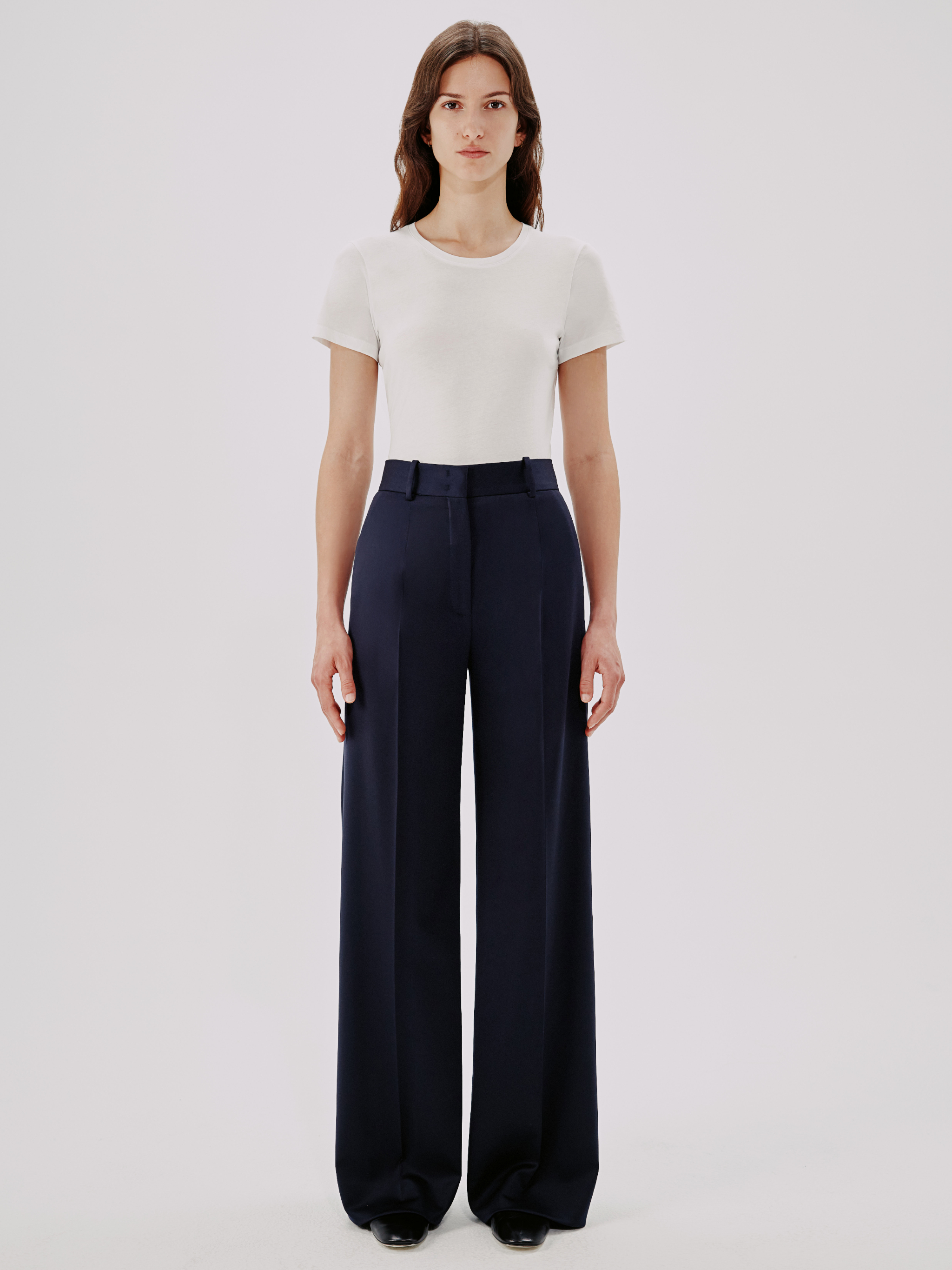 MAGRE Bottoms Pants and Trousers  Buy Magre Navy Blue Wide Leg Pleated  Pants Online  Nykaa Fashion