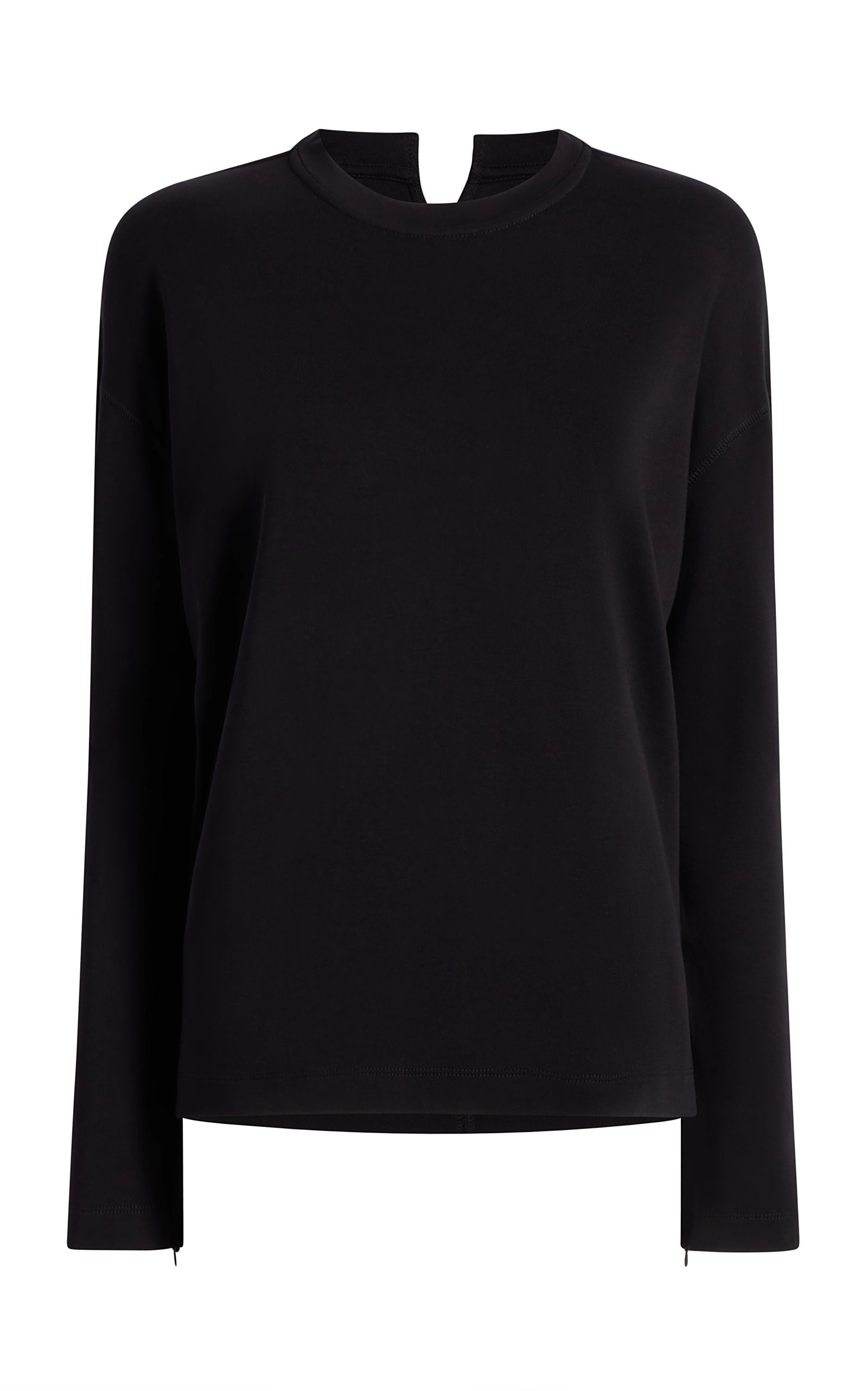LUXE SEAMED LONG SLEEVE BLACK A123CT036-CO-BLK