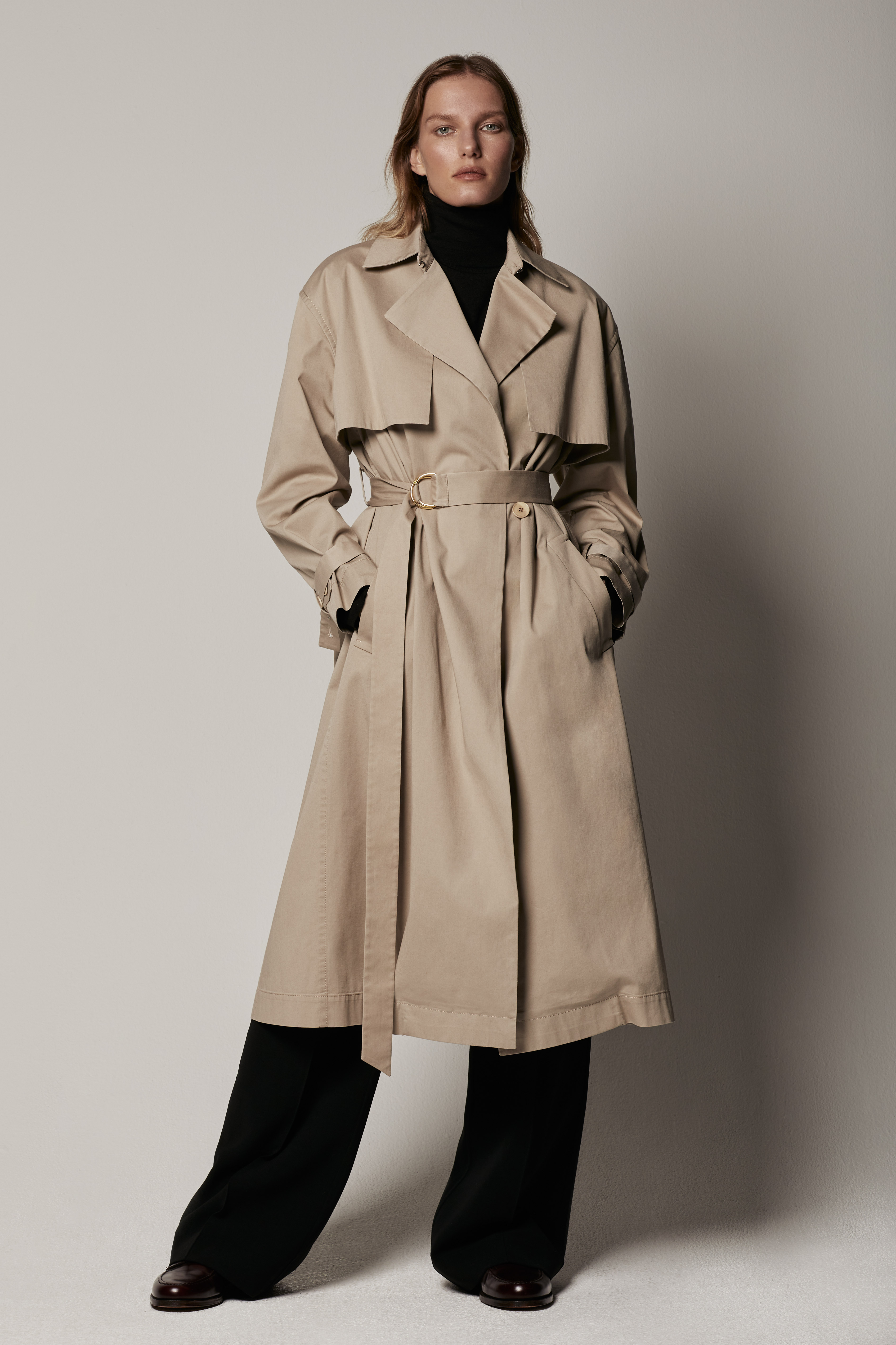 whistles belted wool trench coat