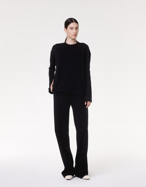 LUXE SEAMED LONG SLEEVE BLACK A123CT036-CO-BLK1