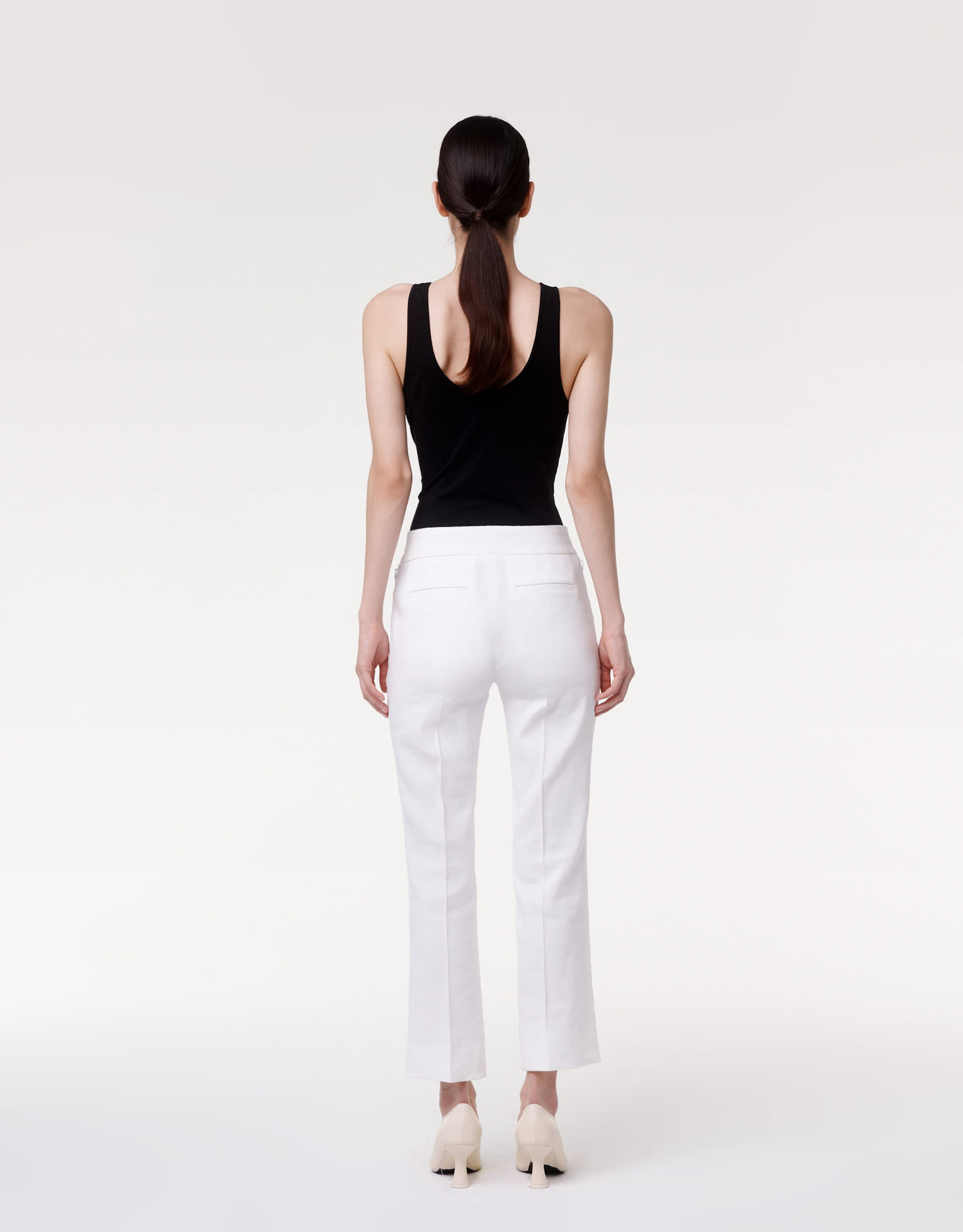 CROP FLARE TROUSER OFF WHITE A223PT021-CA-OFW4