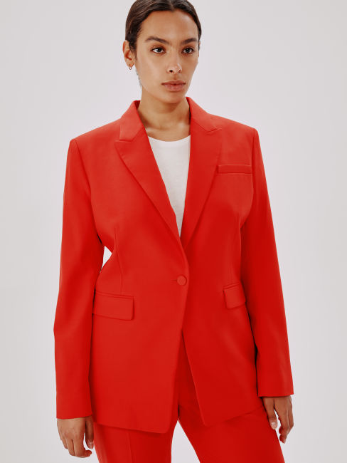 SINGLE BUTTON JACKET RED A019JK001-WV-RED5
