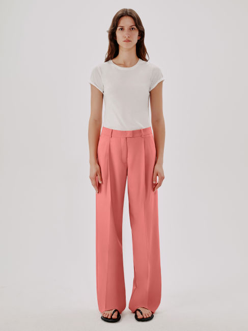 RELAXED WIDE LEG PANT PINK A323PT012-WV-PIN2