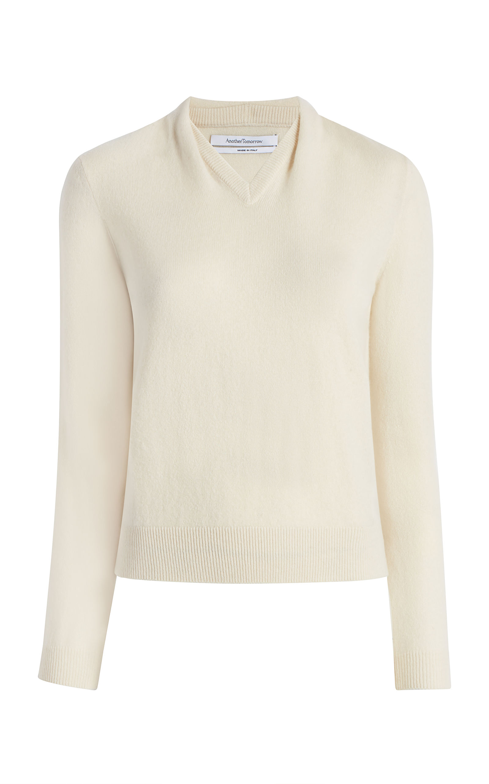 DRAPED NECK SWEATER OFF WHITE A123KT068-WS-OFW