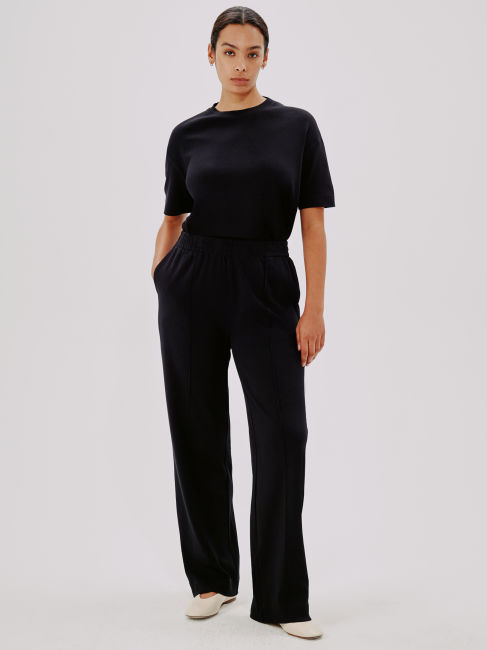 LUXE SEAMED LOUNGE PANT BLACK A123CT038-CO-BLK1
