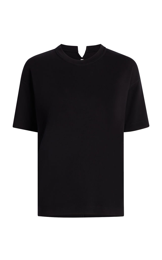 LUXE SEAMED SHORT SLEEVE BLACK A123CT037-CO-BLK