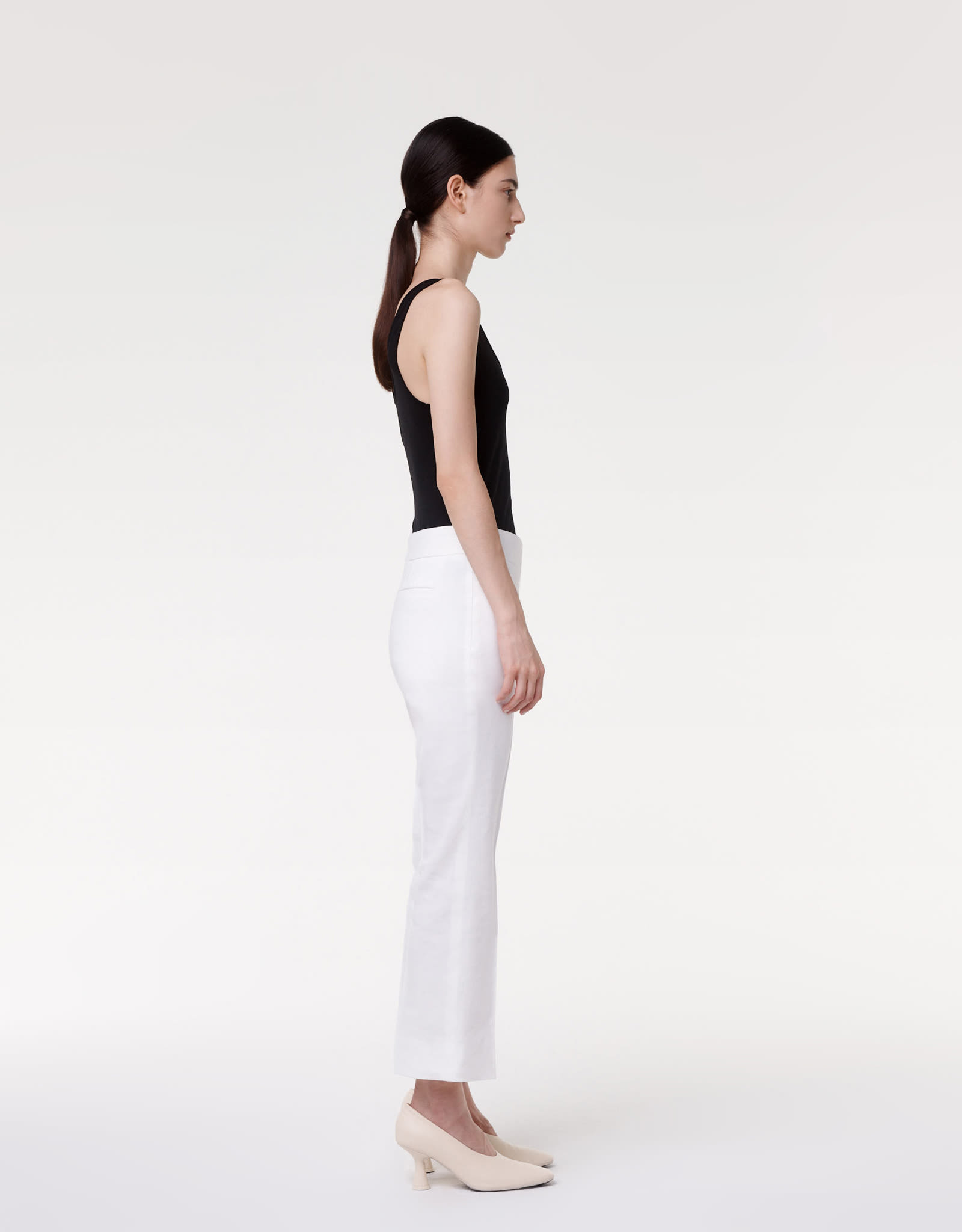 CROP FLARE TROUSER OFF WHITE A223PT021-CA-OFW3