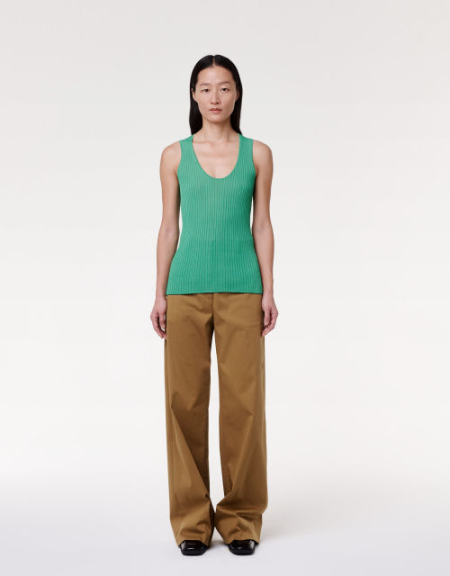 FITTED TANK KNIT KELLY GREEN A223KT082-VI-KGR2