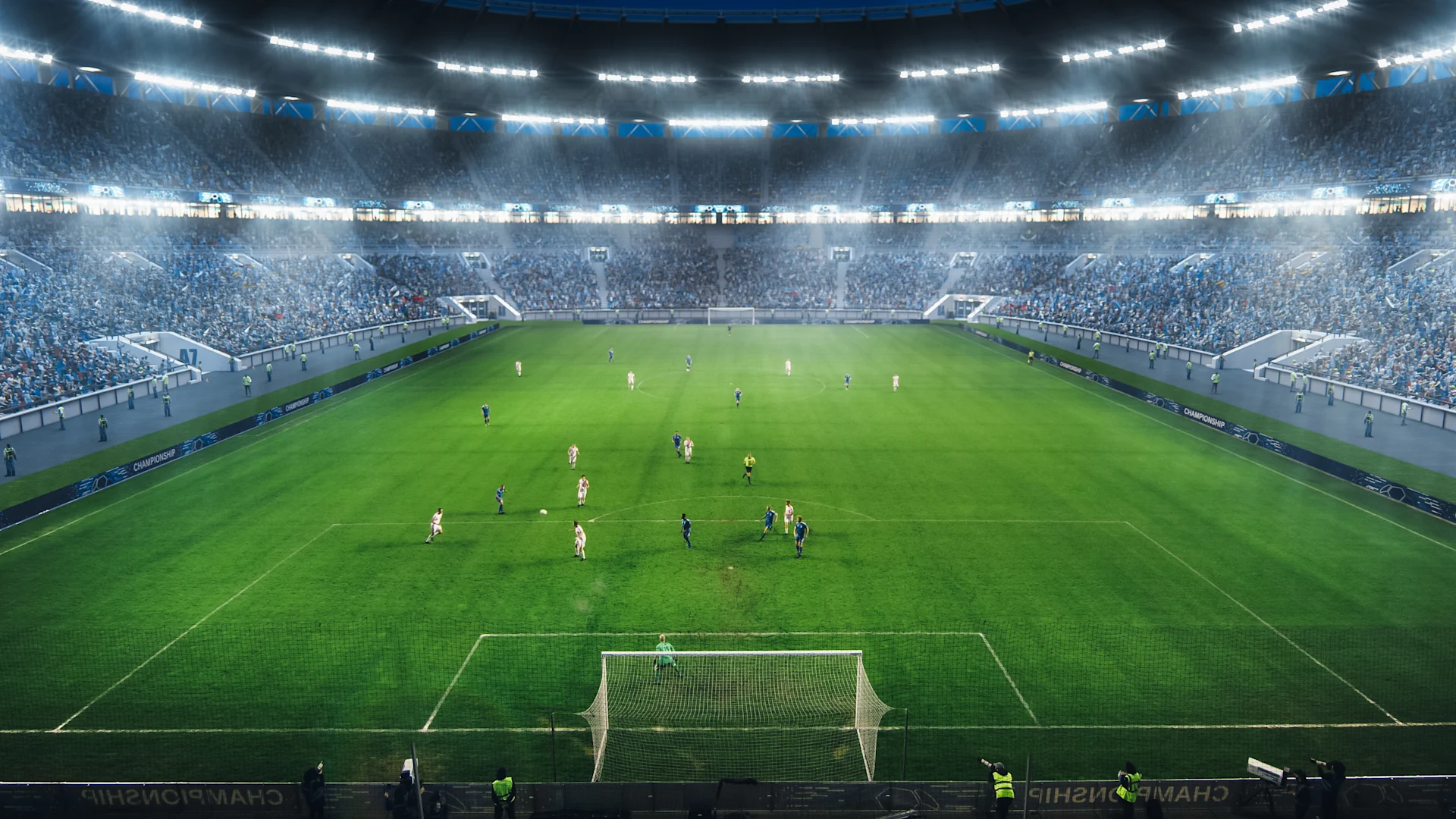 Stadium night in a soccer stadium