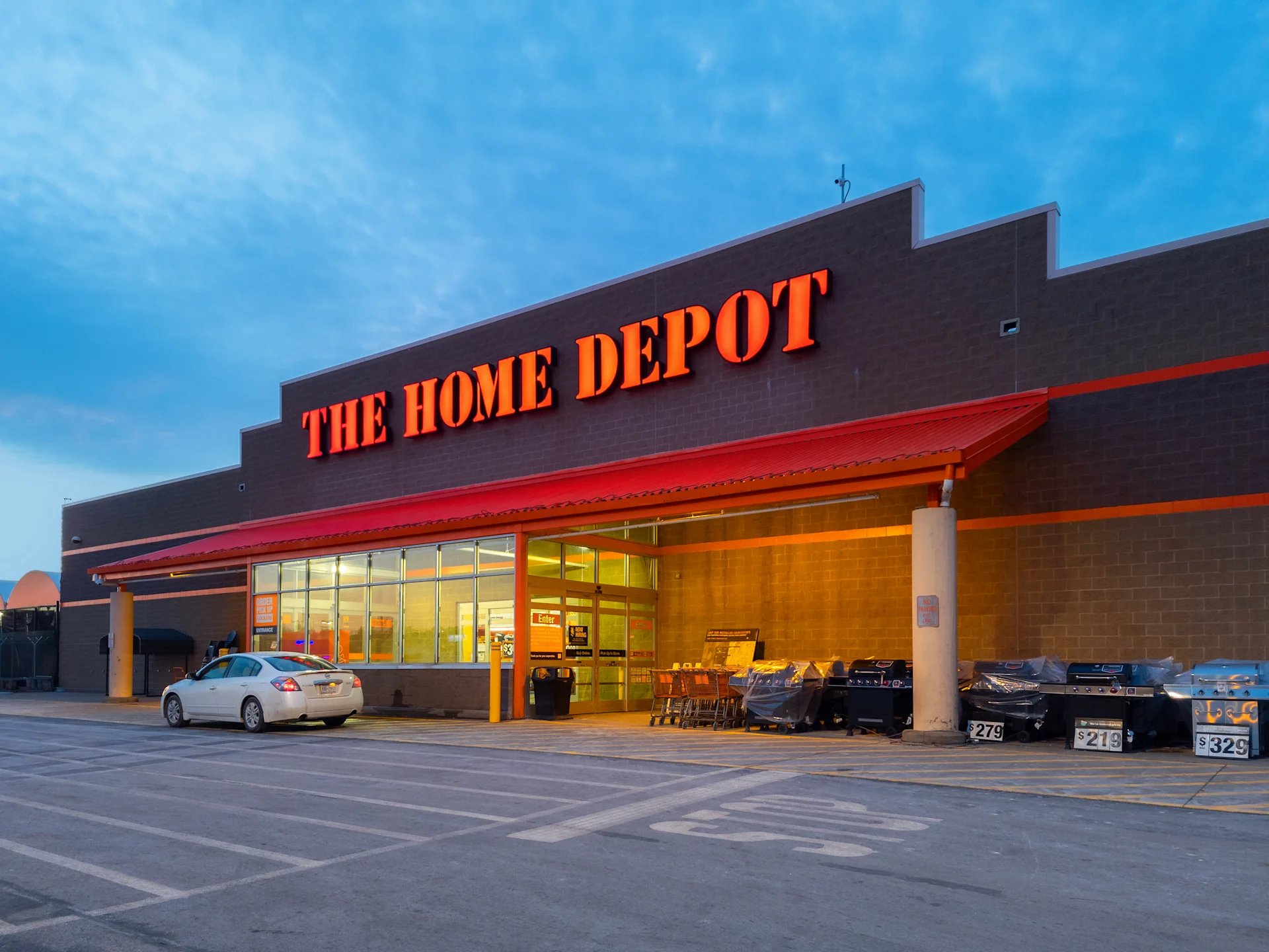 Home Depot Store US at night