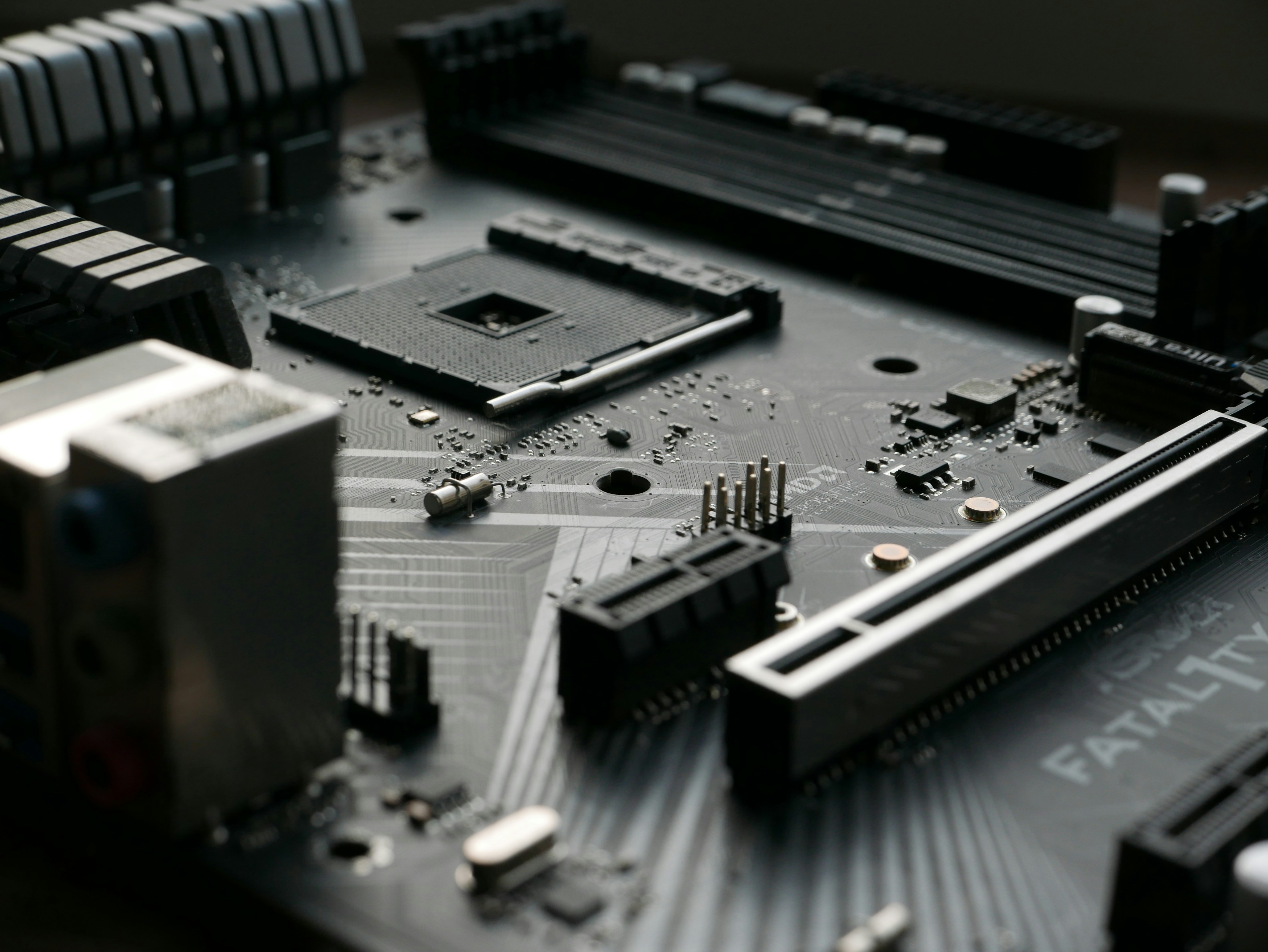 Semiconductor close up black