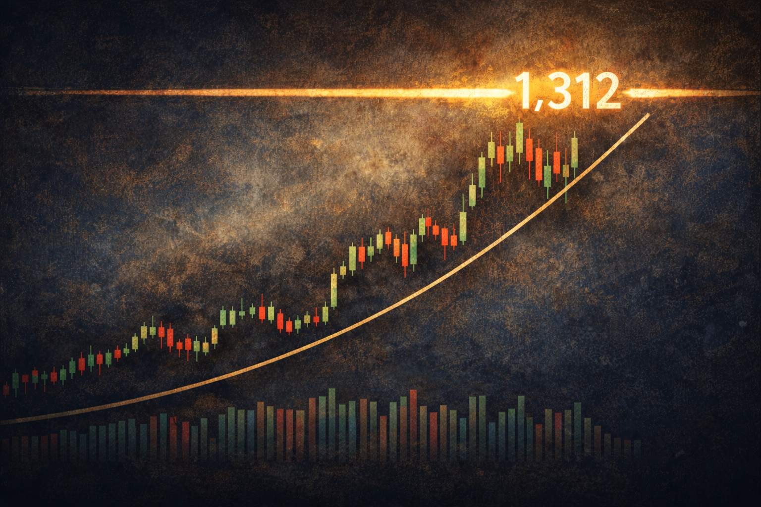 ASML Holding stock chart in vintage oil style