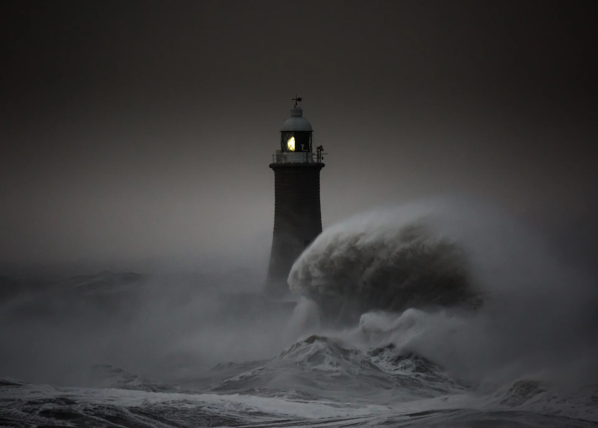 Lighthouse and waves