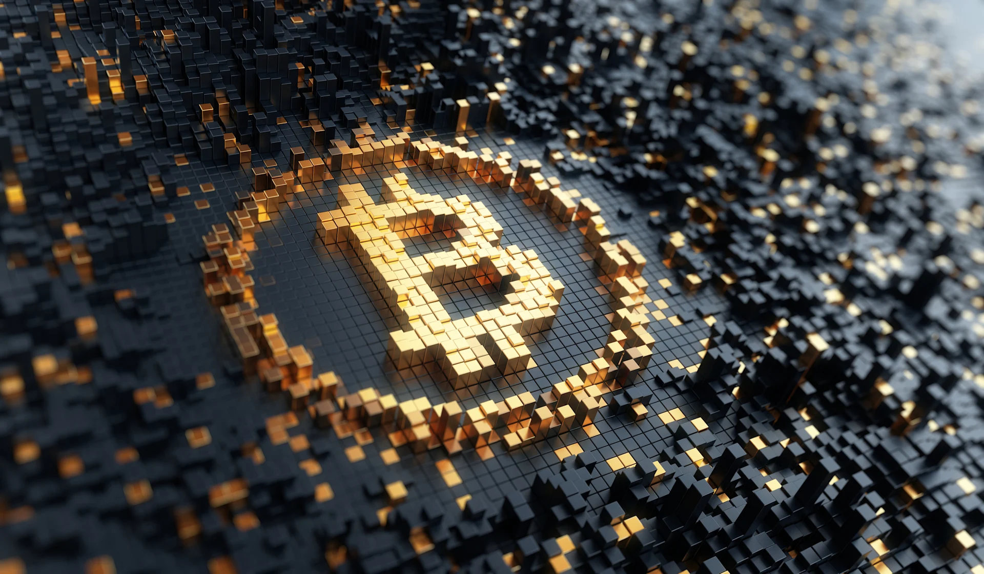 Digital Bitcoin - black and gold