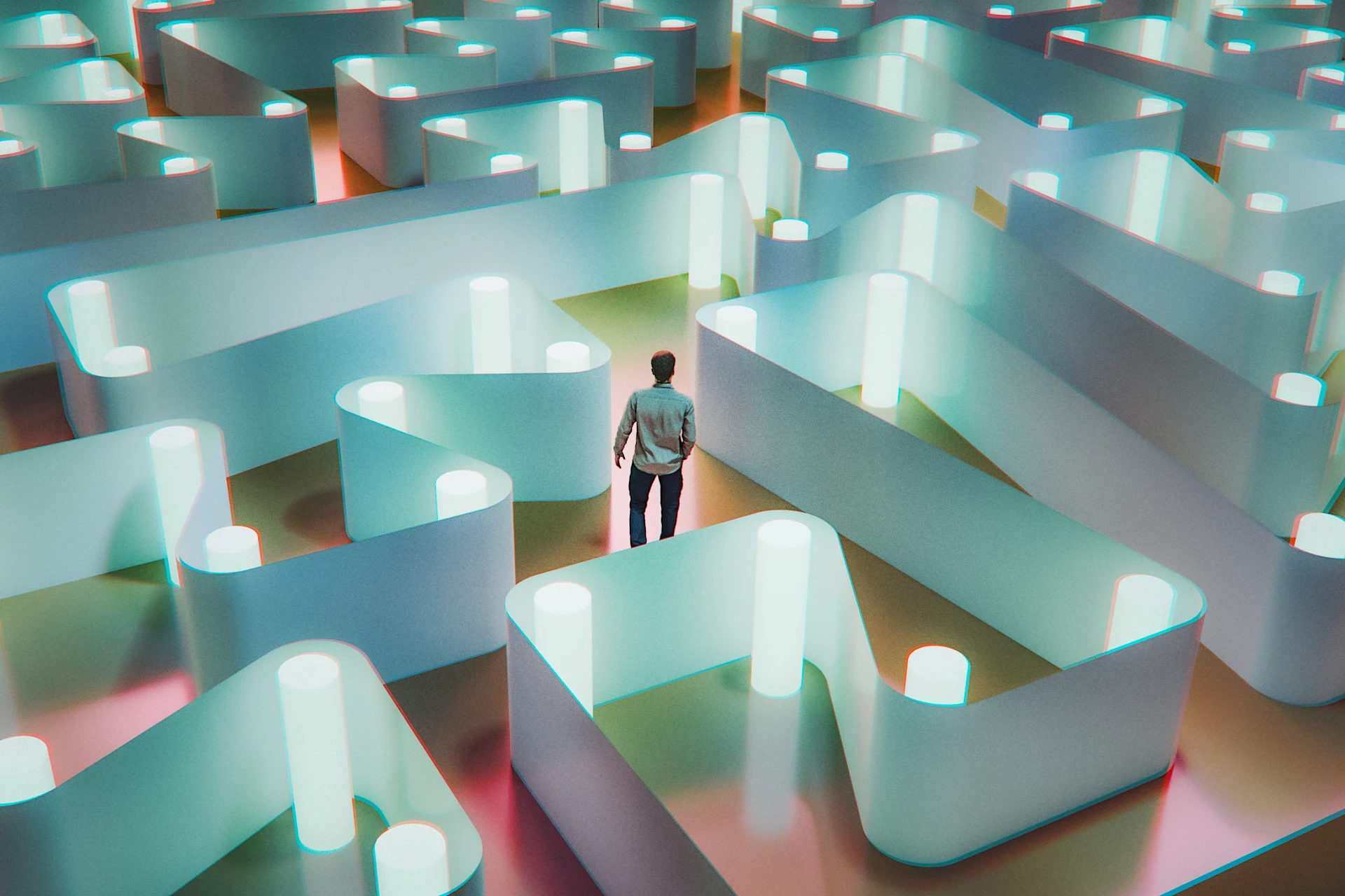 Man in maze