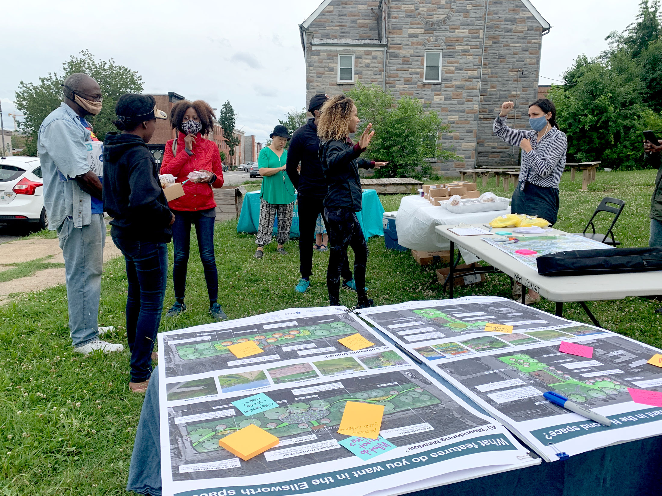 First concept review in the Oliver Neighborhood. Jenny Guillame from ReBuild Metro talks to Oliver Community members.