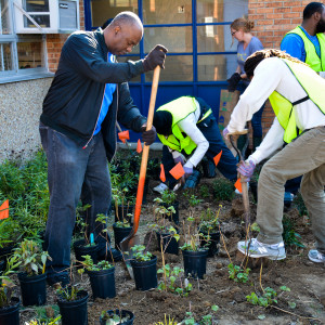 The sun shines on hard workers. Image by Michael Ware (DPW&T).
