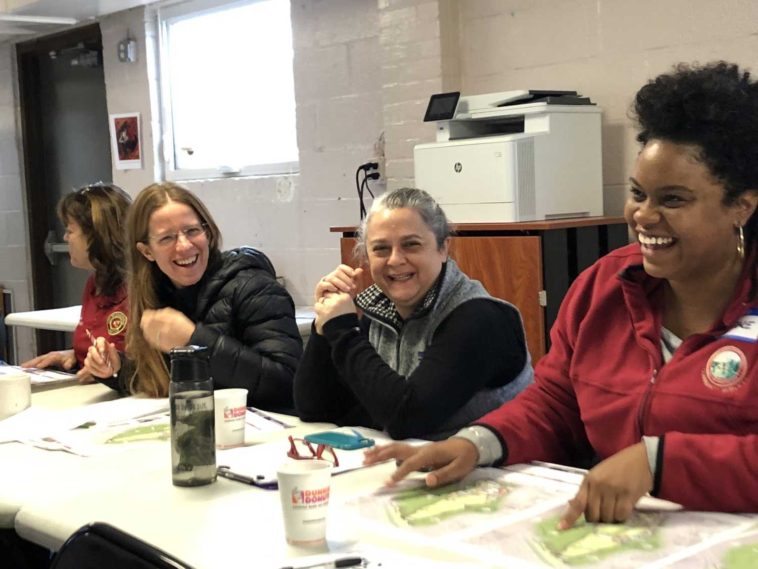 The ‘Park Champions’ group, seen above discussing designs, was formed for this project but members have stayed connected and continue to support park improvements.