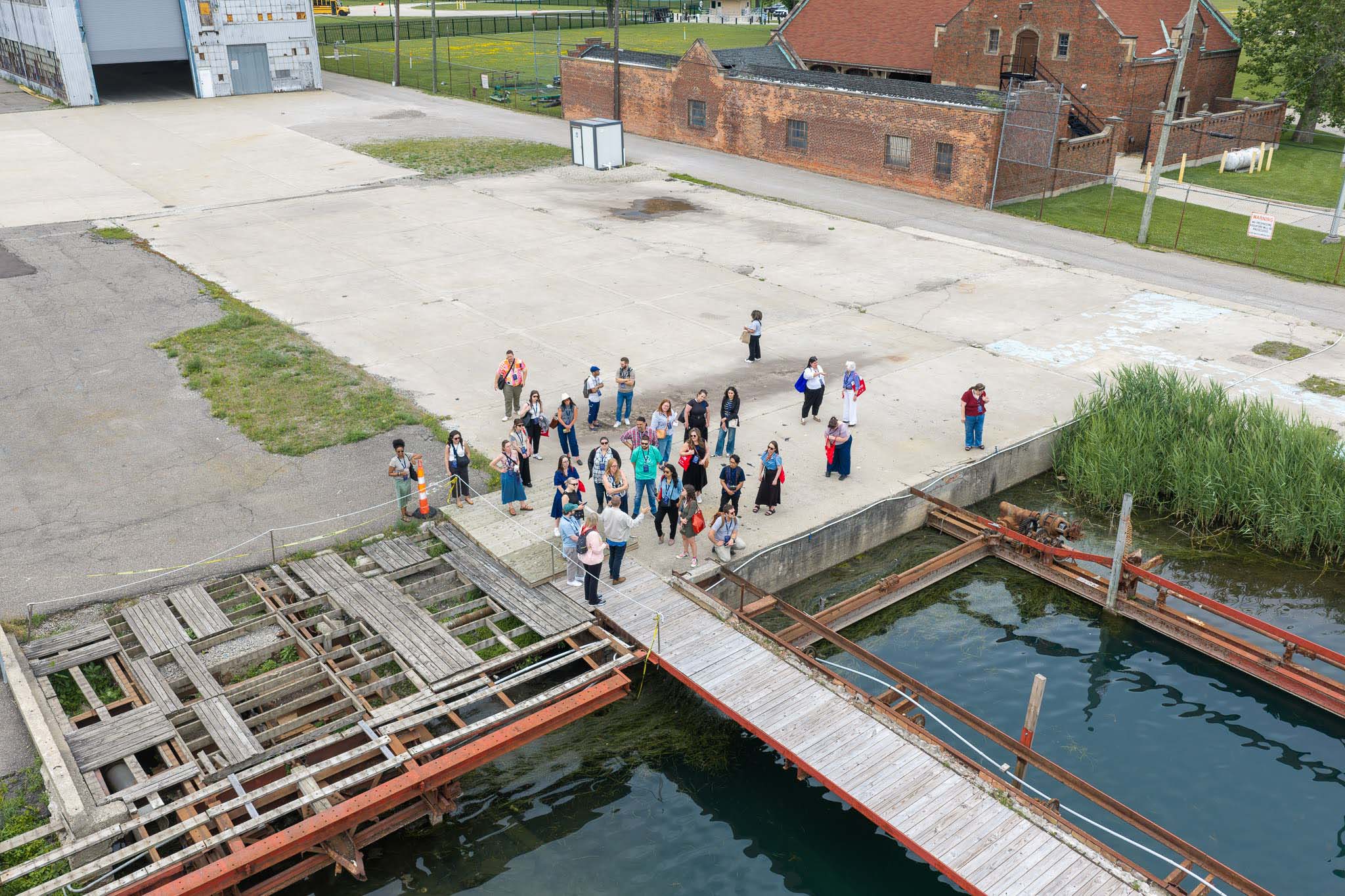 Exploring Detroit's industrial past by docks at Placemaking Week 2026 Detroit by Chris Ahern.