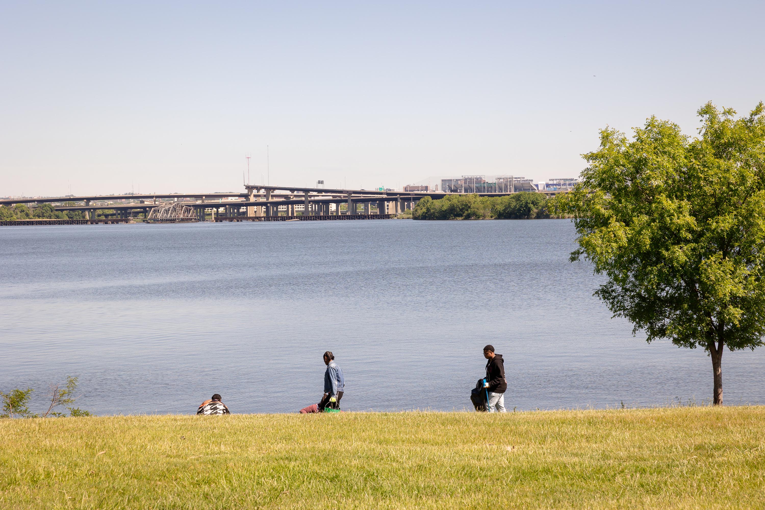 Wide view of Middle Branch River and harbor.