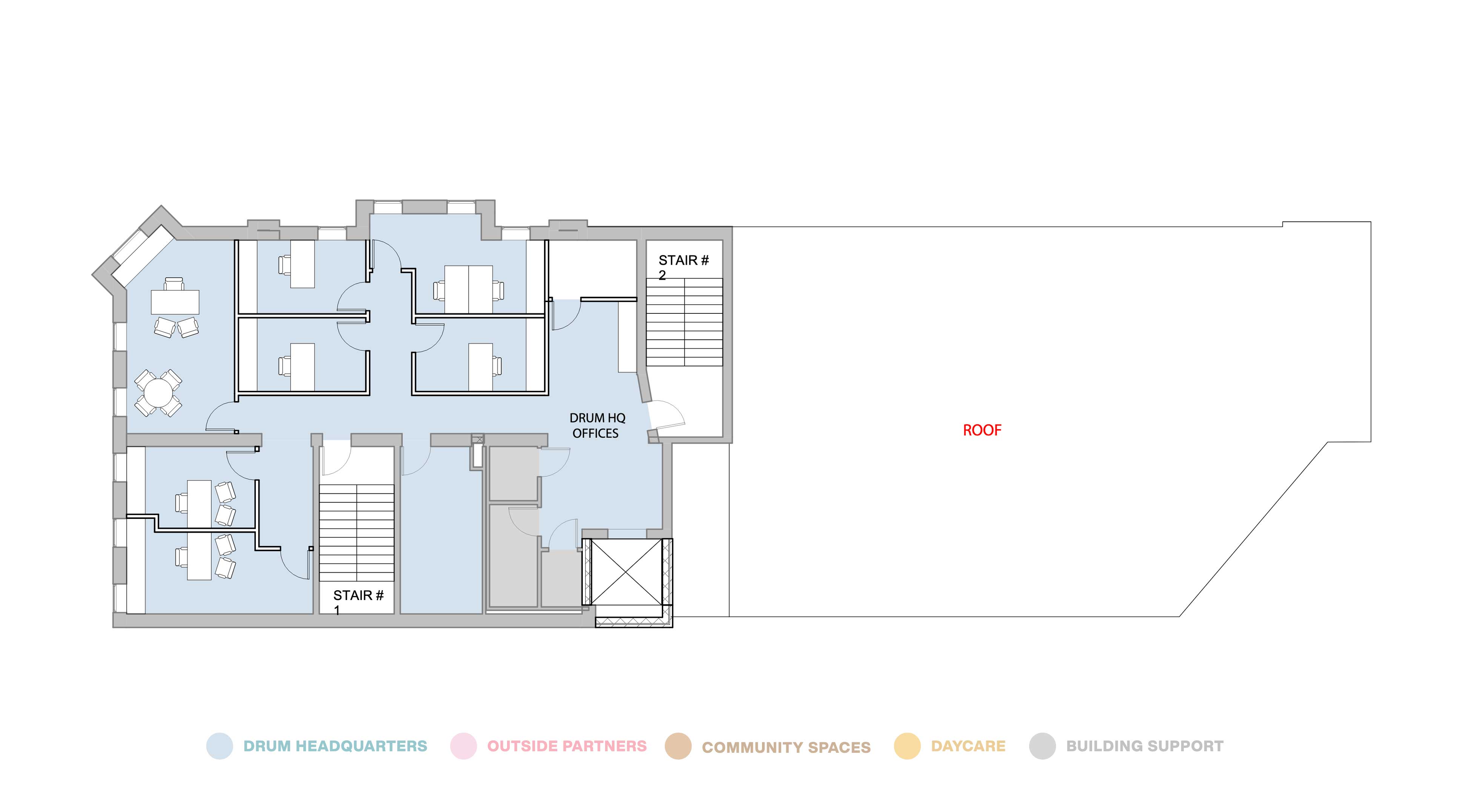 Levels 3 and 4 floor plan and programming.