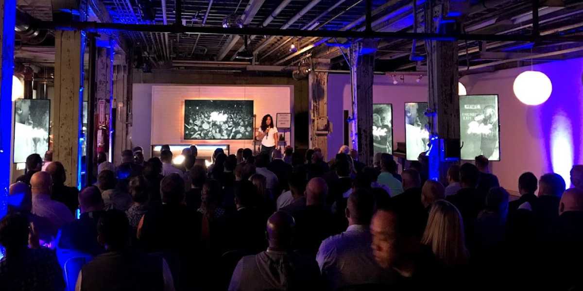 Event in the gallery space, photo by Stewart Watson.