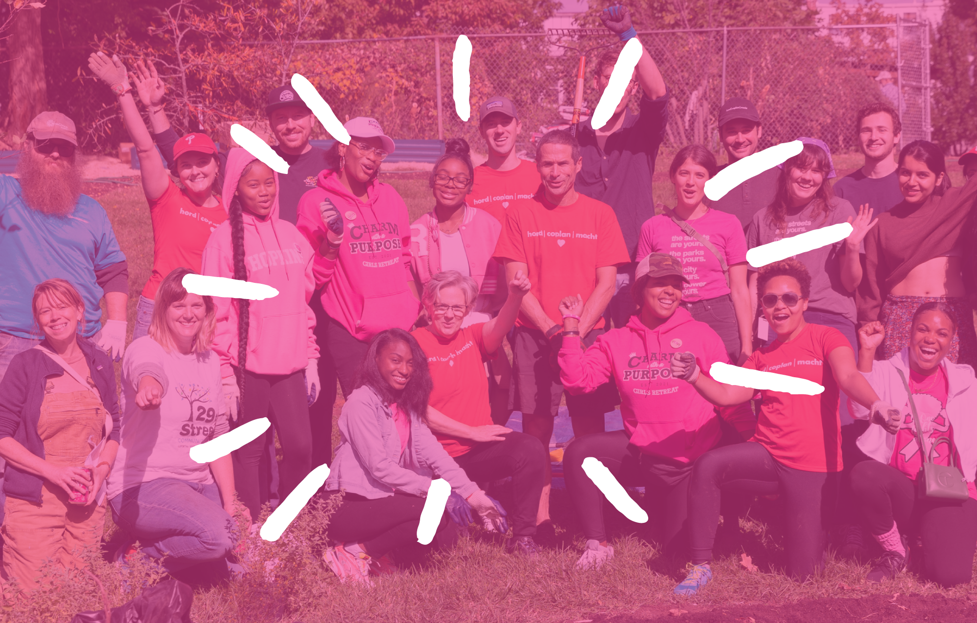 The Neighborhood Design Center at 29th Street Community Center. Volunteers, many from Ford Coplan Macht, work to beautify the green space based on our designs. Support our work!