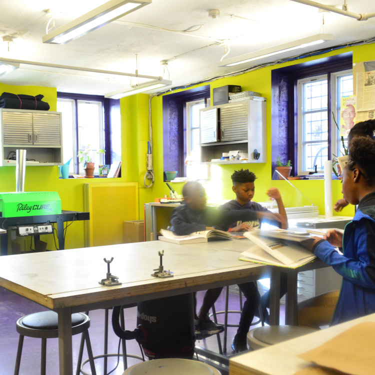 Screenprinting space at Greenmount West Community Center, photo by GMCC.