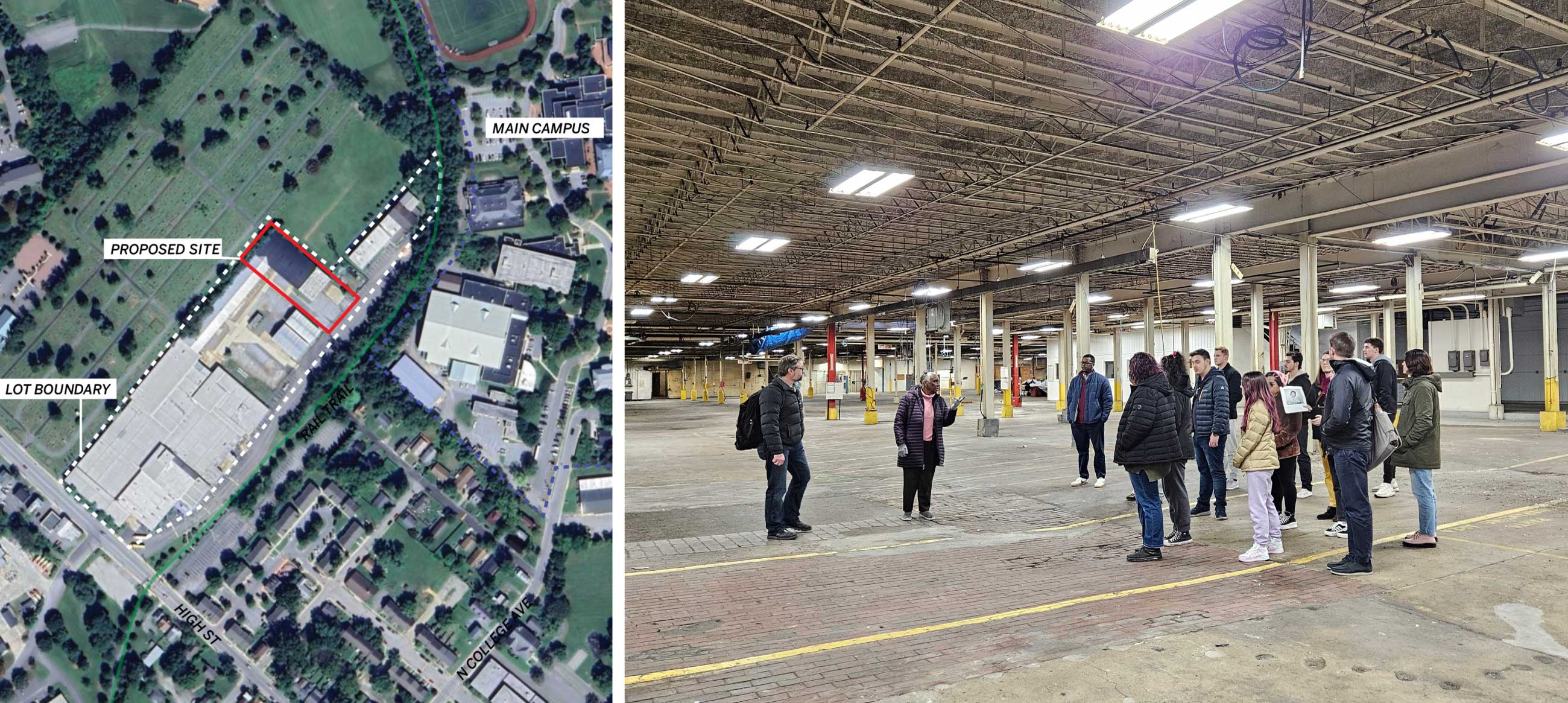 Site footprint and tour of the existing space.