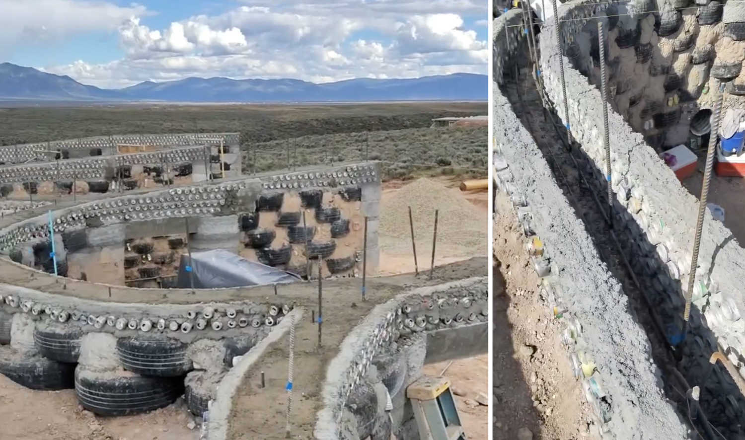 We want to build with more natural and upcycled materials utilized in earthships.