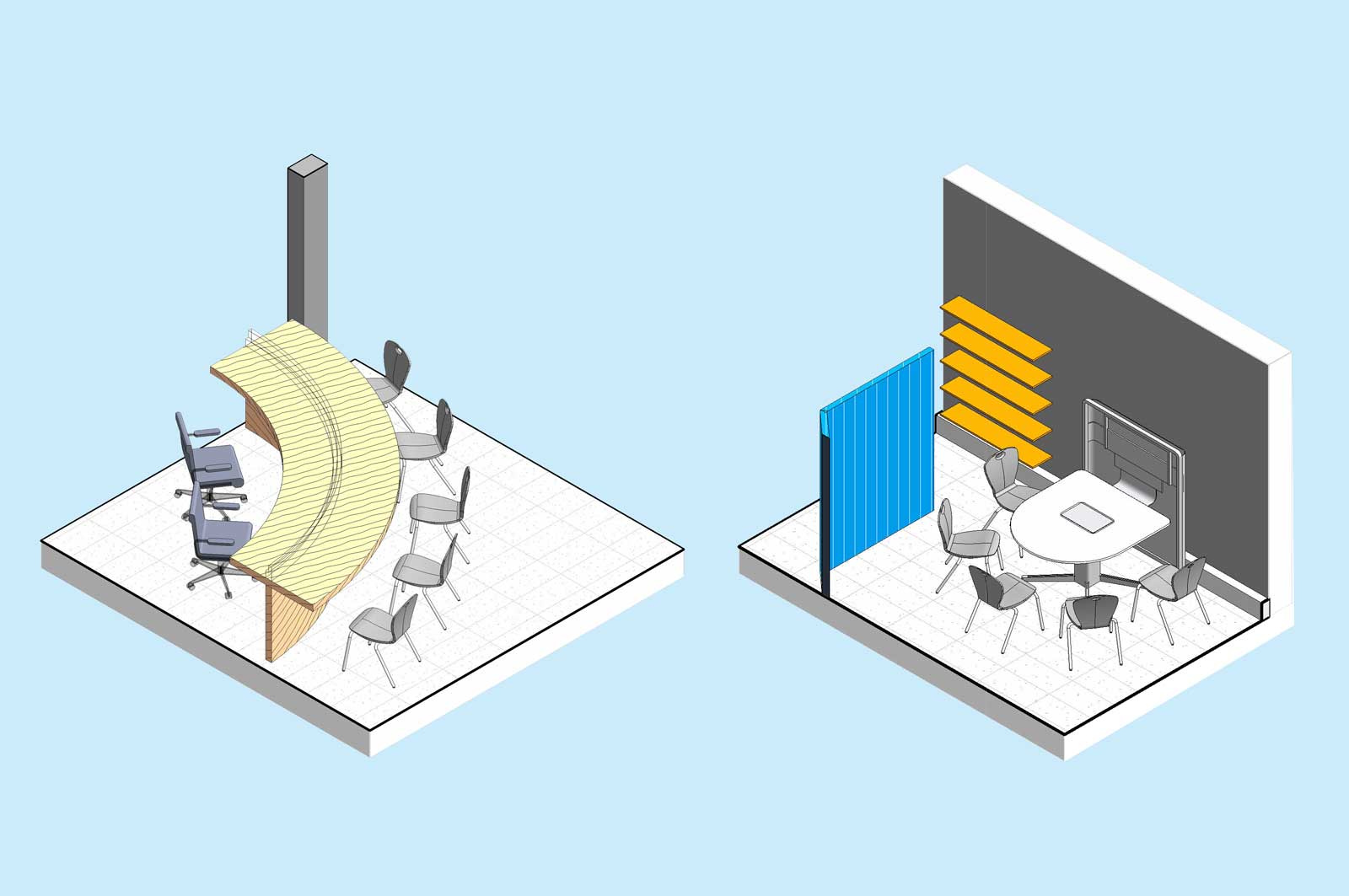 Renderings for new workshop space at New Horizons in Upper Marlboro, MD.