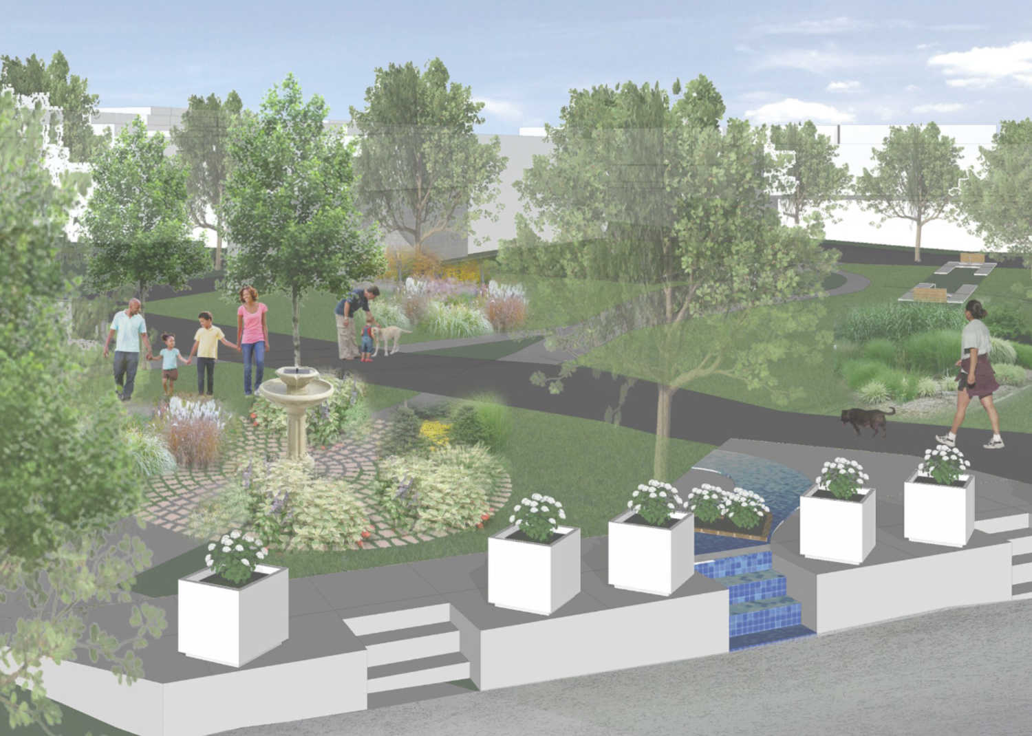Concept designs for the Racheal Wilson Memorial Garden by Ren Southard with ther Neighborhood Design Center.