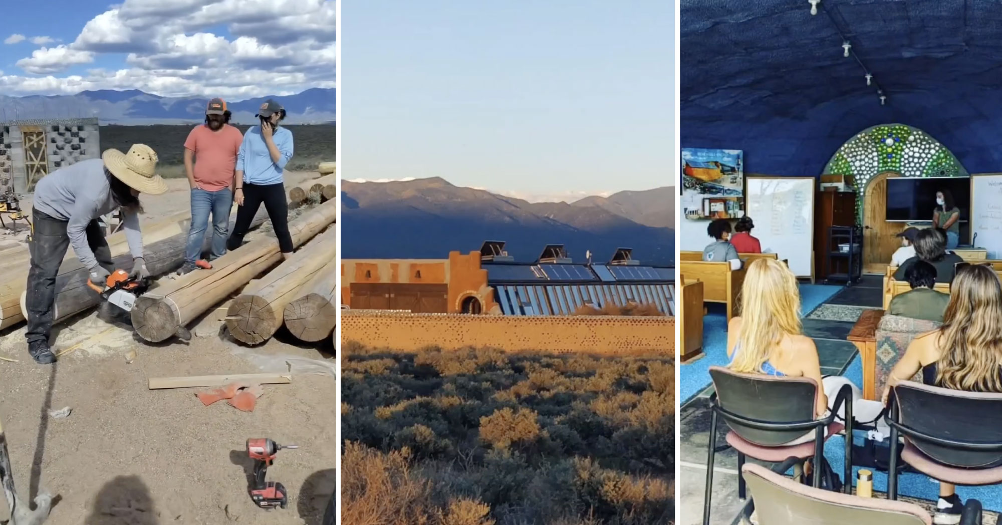 The walls of Earthships are constructed out of used tires and rammed dirt. Because there aren’t many options for recycling or reusing car tires, in our car-dependent world there’s a constant supply of old and used tires getting sent to landfills.