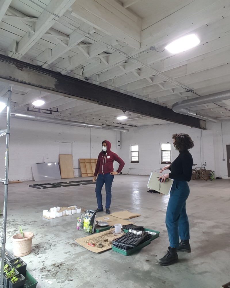 Practicing social distancing during a site visit