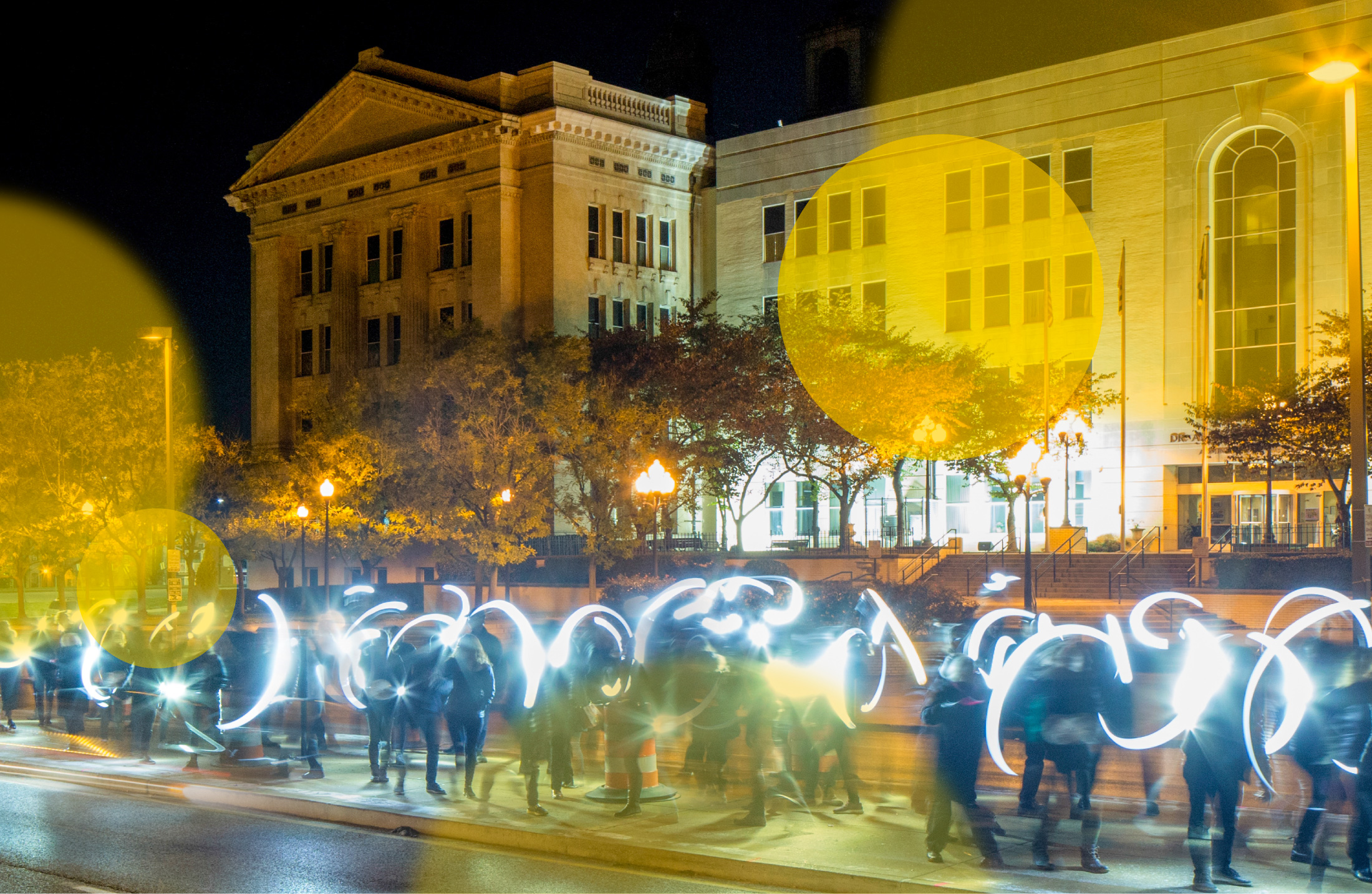 Signal Station North event using light to activate the neighborhood. Photo by Karl Connolly.