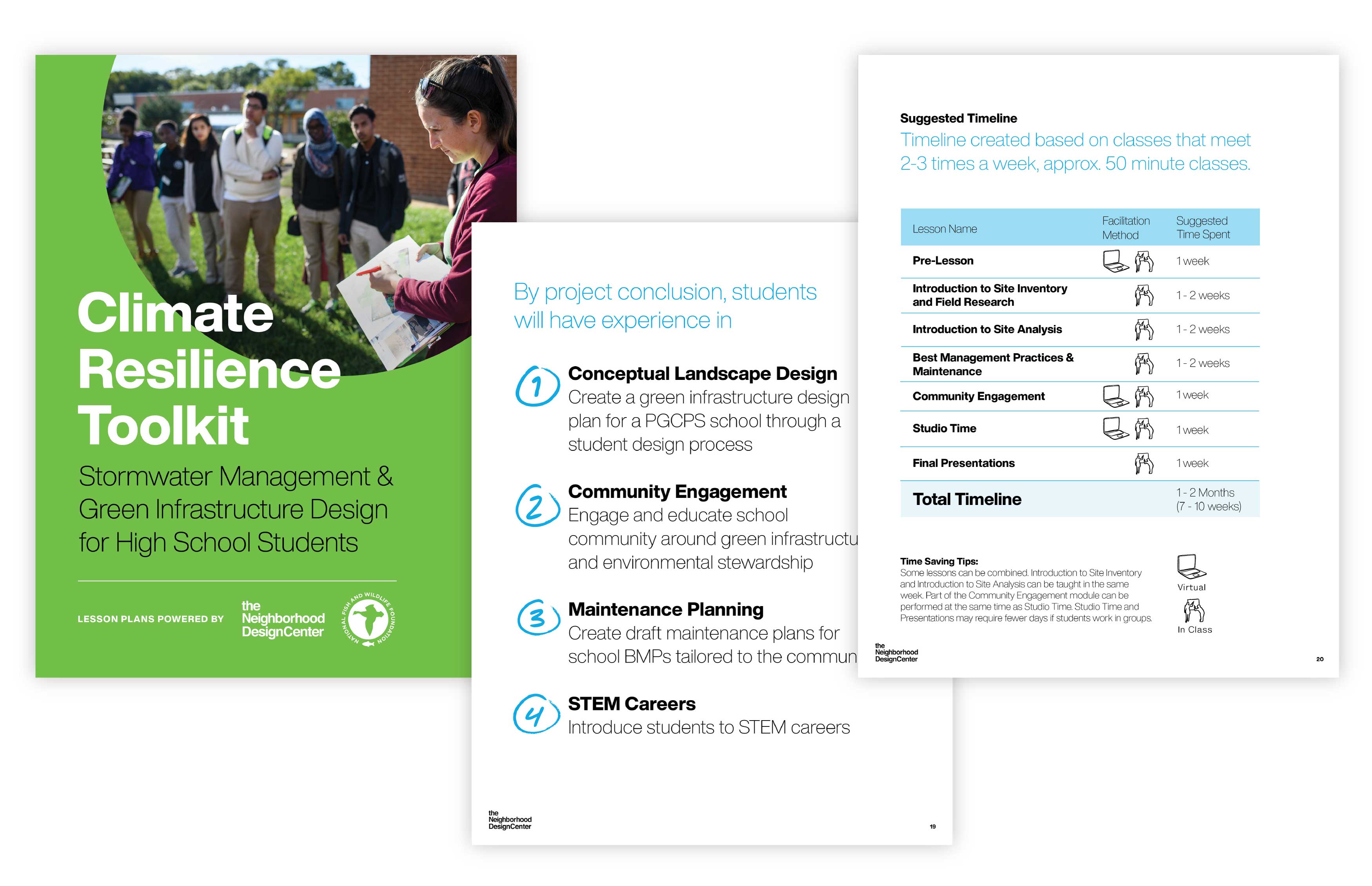 Climate Resilience Toolkit: Stormwater Management and Green Infrastructure Design — Lessons Plans for High School Students. Developed in Prince George's Country Maryland to address their Climate Change Action Plan.