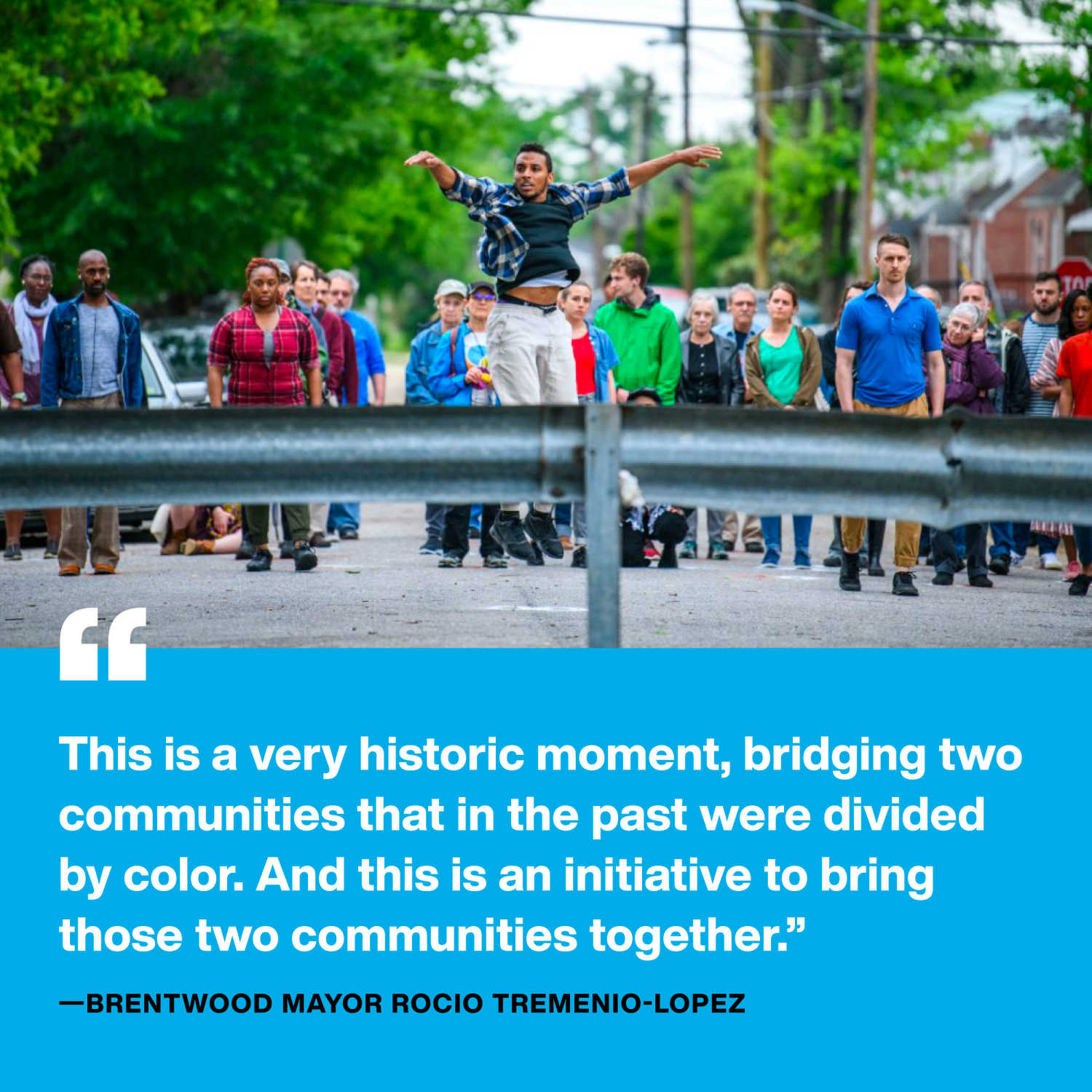 Mapping Racism event featured dancers interacting with the Windom Rd barrier in the North Brentwood community. Credit: Matt Roth
