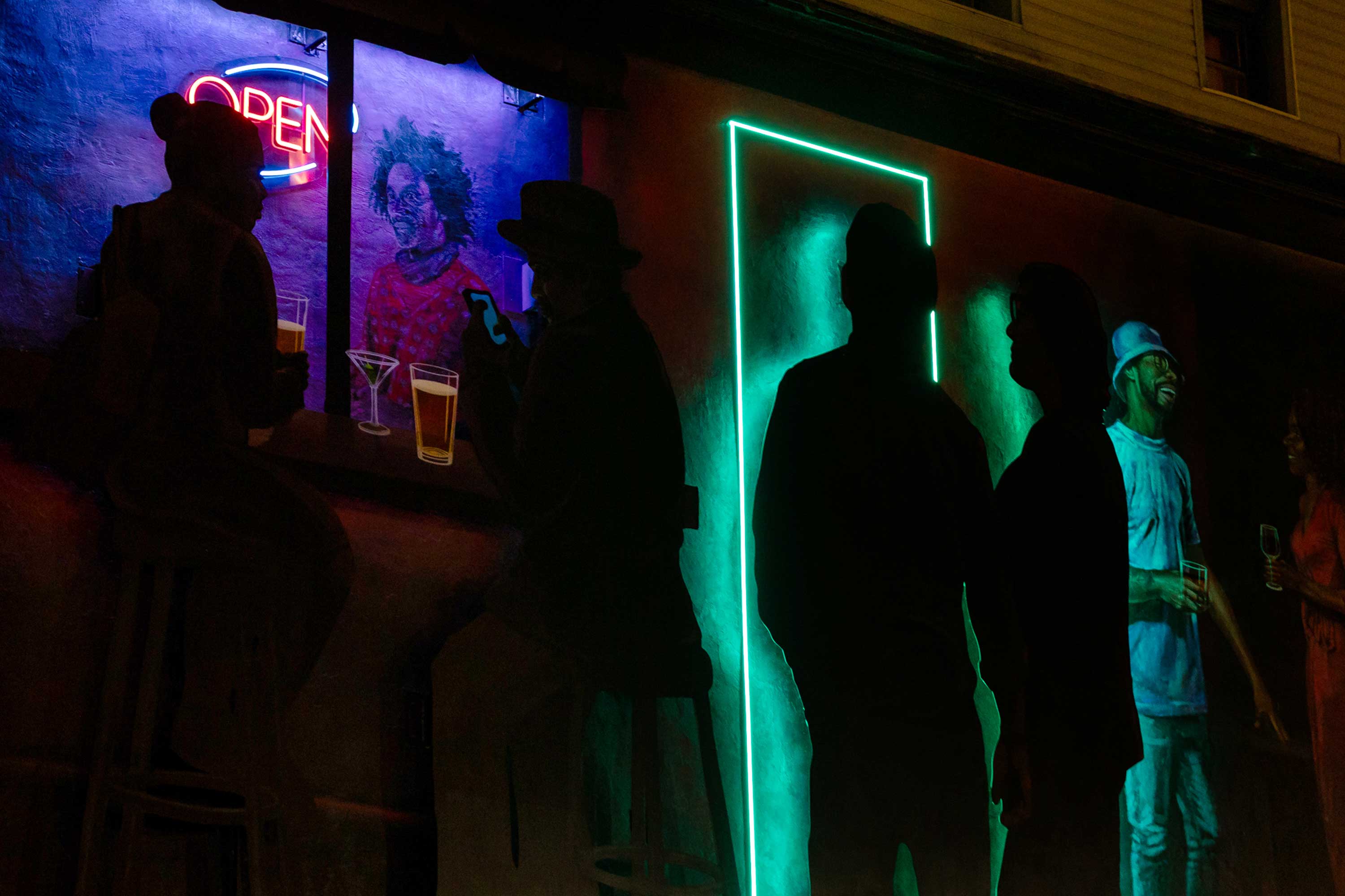 Aurora by Tony Shore. Tony’s work is an homage to real Baltimore people found in their usual neon-lit haunts. This one will be installed on the facade of what was formerly known as Gatsby’s on Charles St.

