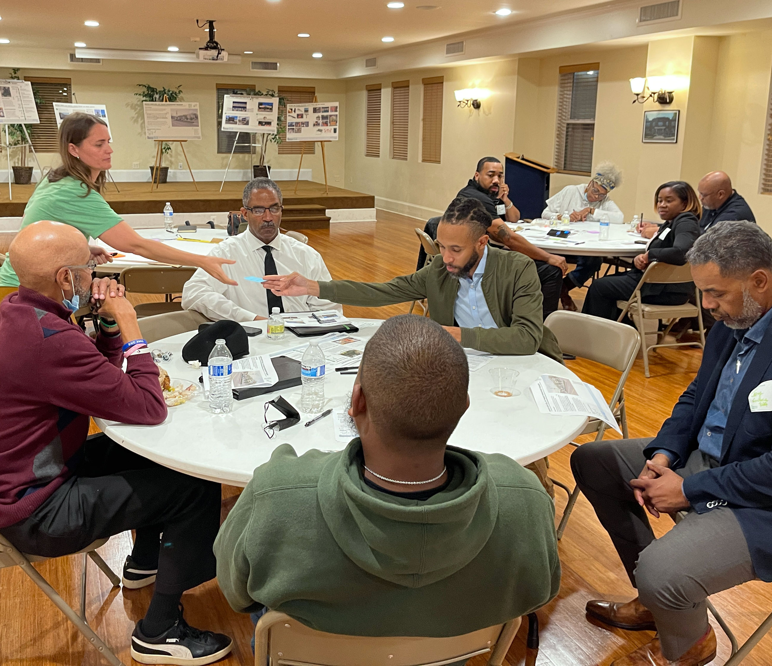 NDC staff Sophie Morley works with Oxon Hill small businesses owners and other stakeholders to hear what improvements are key.