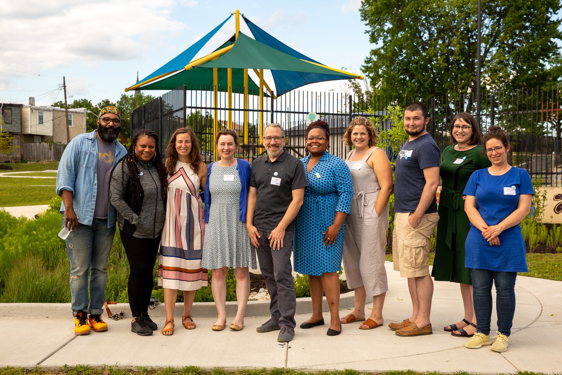 This picture is from the 2019 Annual Meeting at Henrietta Lacks Park, NDC Board Members, from left to right:Evan Richardson, Wendi Redfern, Sarah Hope, Katie Levy, Dustin Watson, Kristina Williams, Zoe Rinker, Jimmy Leonard, Alexa Bertinelli, Sarah Bowley.